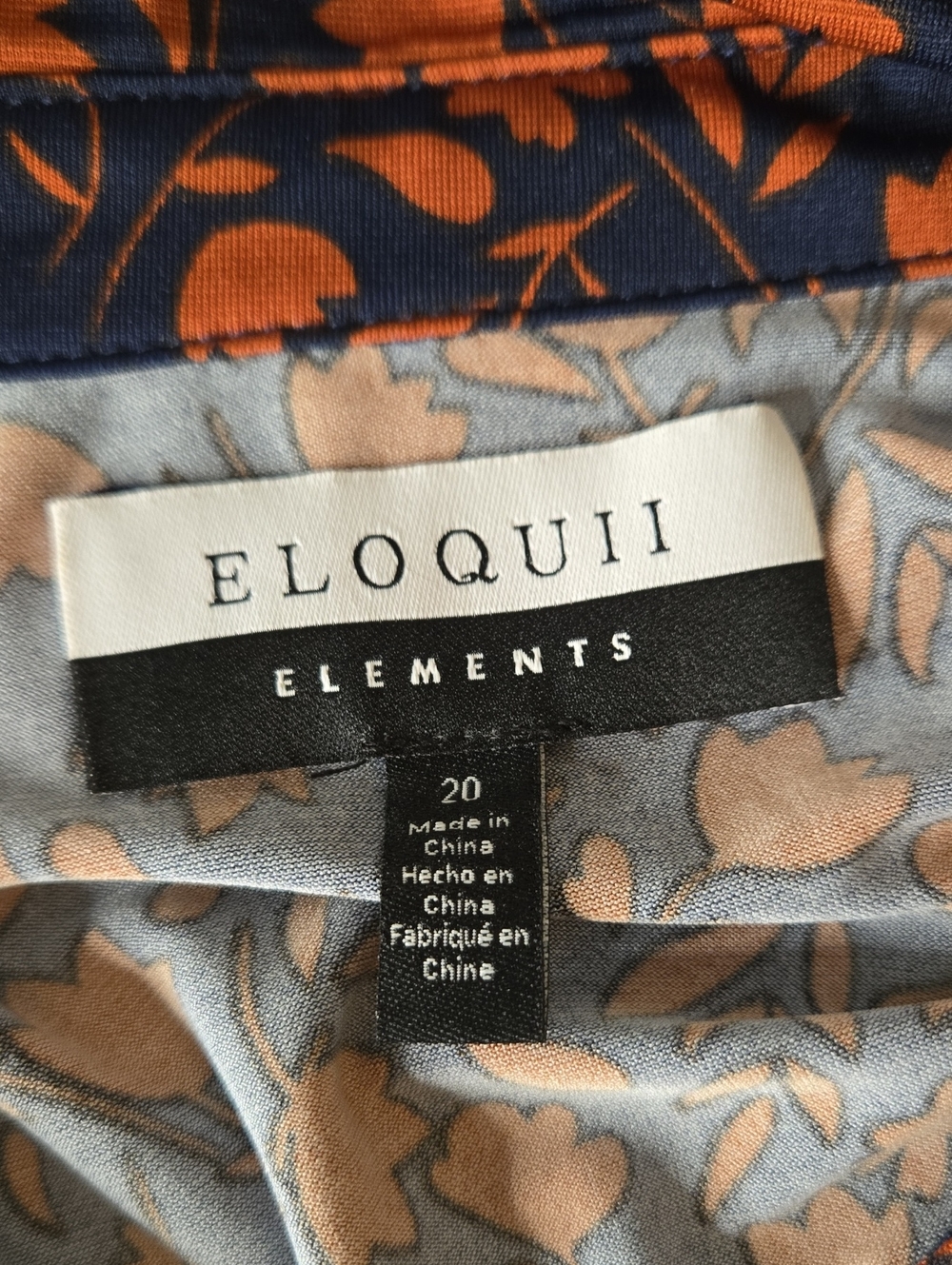 Eloquii Navy and Rust Floral Tie-Waist Maxi Shirt Dress Size 20 - Picture 6 of 9